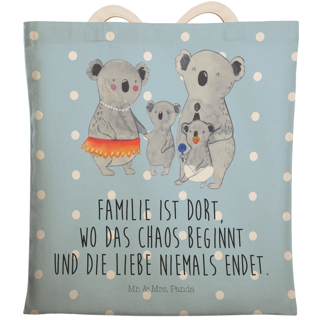 Einkaufstasche Koala Familie Tragetasche, Tasche, Beutel, Stofftasche, Baumwolltasche, Umhängetasche, Shopper, Einkaufstasche, Beuteltasche, Familie, Vatertag, Muttertag, Bruder, Schwester, Mama, Papa, Oma, Opa, Koala, Koalas, Family, Kinder, Geschwister, Familienleben