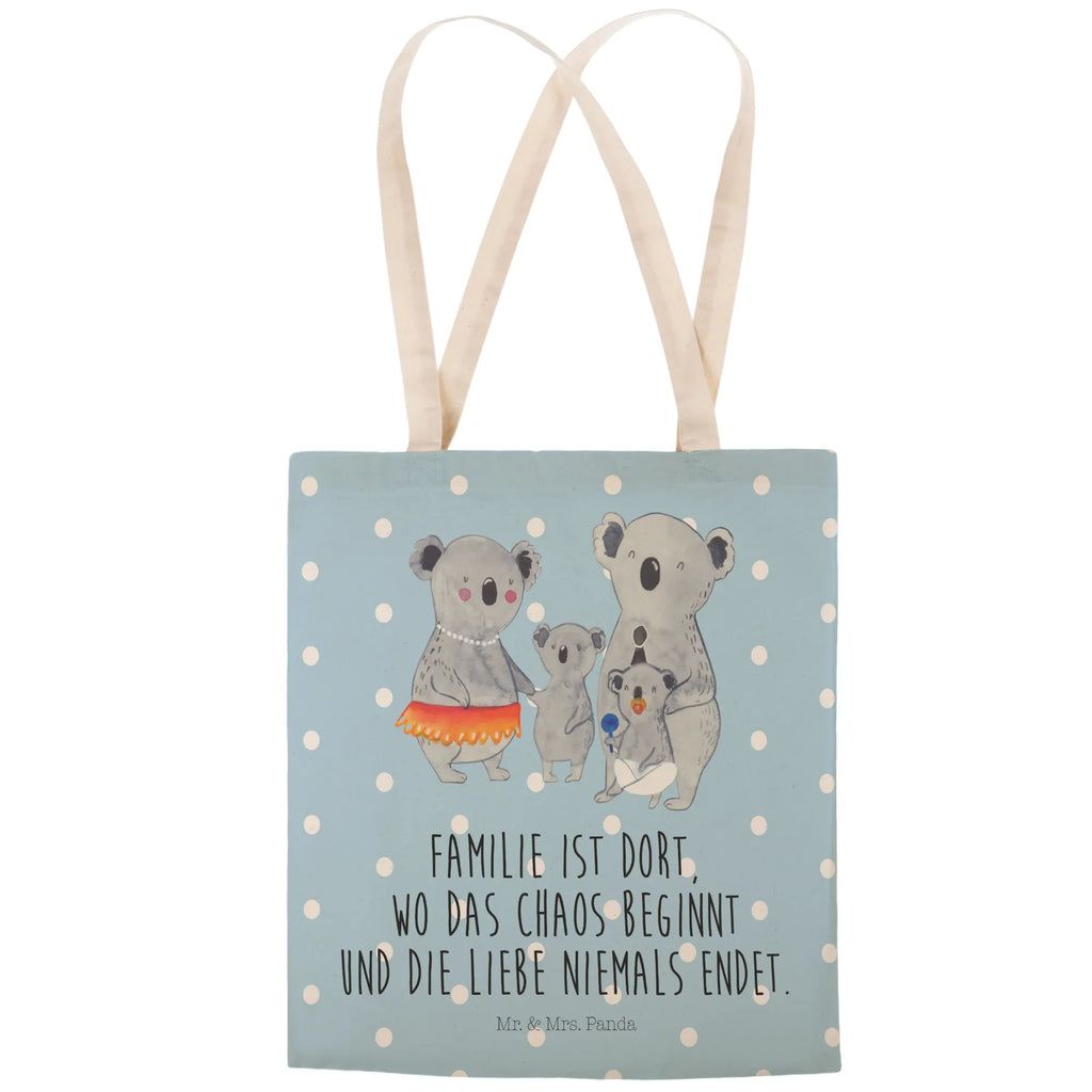 Einkaufstasche Koala Familie Tragetasche, Tasche, Beutel, Stofftasche, Baumwolltasche, Umhängetasche, Shopper, Einkaufstasche, Beuteltasche, Familie, Vatertag, Muttertag, Bruder, Schwester, Mama, Papa, Oma, Opa, Koala, Koalas, Family, Kinder, Geschwister, Familienleben