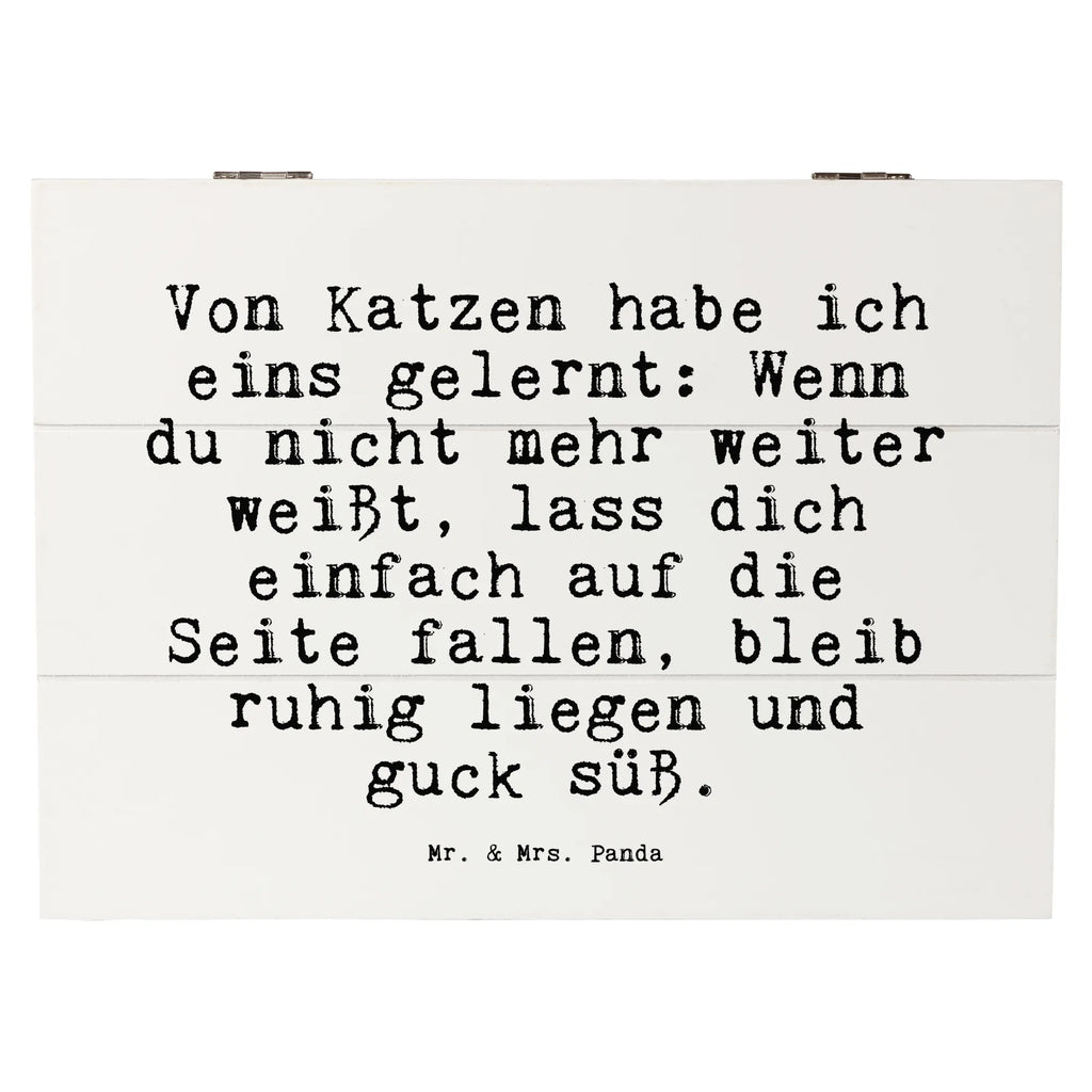 Holzkiste Sprüche und Zitate Von Katzen habe ich eins gelernt: Wenn du nicht mehr weiter weißt, lass dich einfach auf die Seite fallen, bleib ruhig liegen und guck süß. Holzkiste, Kiste, Schatzkiste, Truhe, Schatulle, XXL, Erinnerungsbox, Erinnerungskiste, Dekokiste, Aufbewahrungsbox, Geschenkbox, Geschenkdose, Spruch, Sprüche, lustige Sprüche, Weisheiten, Zitate, Spruch Geschenke, Spruch Sprüche Weisheiten Zitate Lustig Weisheit Worte