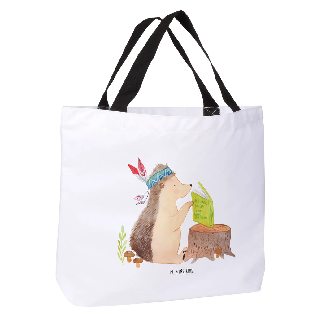 Shopper Igel Indianer Beutel, Einkaufstasche, Tasche, Strandtasche, Einkaufsbeutel, Shopper, Schultasche, Freizeittasche, Tragebeutel, Schulbeutel, Alltagstasche, Waldtiere, Tiere, Igel, Indianer, Abenteuer, Lagerfeuer, Camping