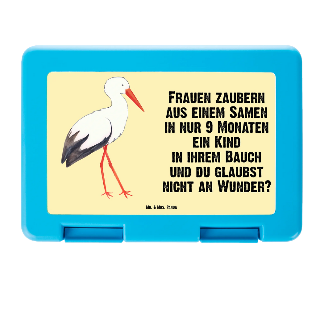 Brotdose Storch Brotbox, Snackbox, Lunch box, Butterbrotdose, Brotzeitbox, Tiermotive, Gute Laune, lustige Sprüche, Tiere, Storch, Störche, Schwangerschaft, Geburt, Mutter, Mütter, Mutter werden, Schwanger, Babybauch, Baby