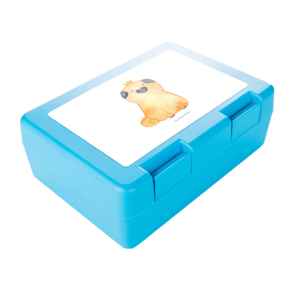 Brotdose Mops Krone Brotbox, Snackbox, Lunch box, Butterbrotdose, Brotzeitbox, Hund, Hundemotiv, Haustier, Hunderasse, Tierliebhaber, Hundebesitzer, Sprüche, Mops, allergisch, kinderlos, Hausregel, Hundebesitzer. Spruch, lustig