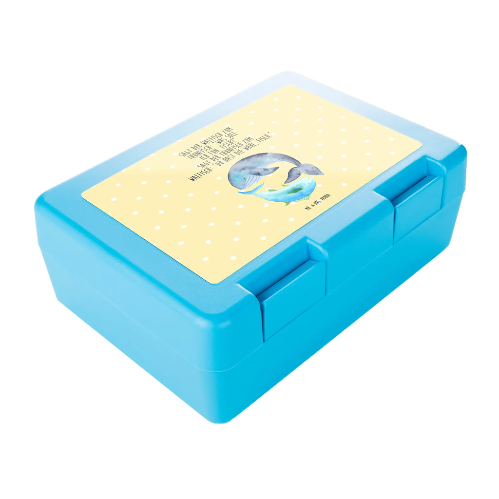 Brotdose Walfisch & Thunfisch Brotbox, Snackbox, Lunch box, Butterbrotdose, Brotzeitbox, Tiermotive, Gute Laune, lustige Sprüche, Tiere, Wal, Wahl, Tunfisch, Wortwitz lustig, Spruch lustig, Flachwitz, Witz, Spruch des Tages, Flachwitz Geschenk