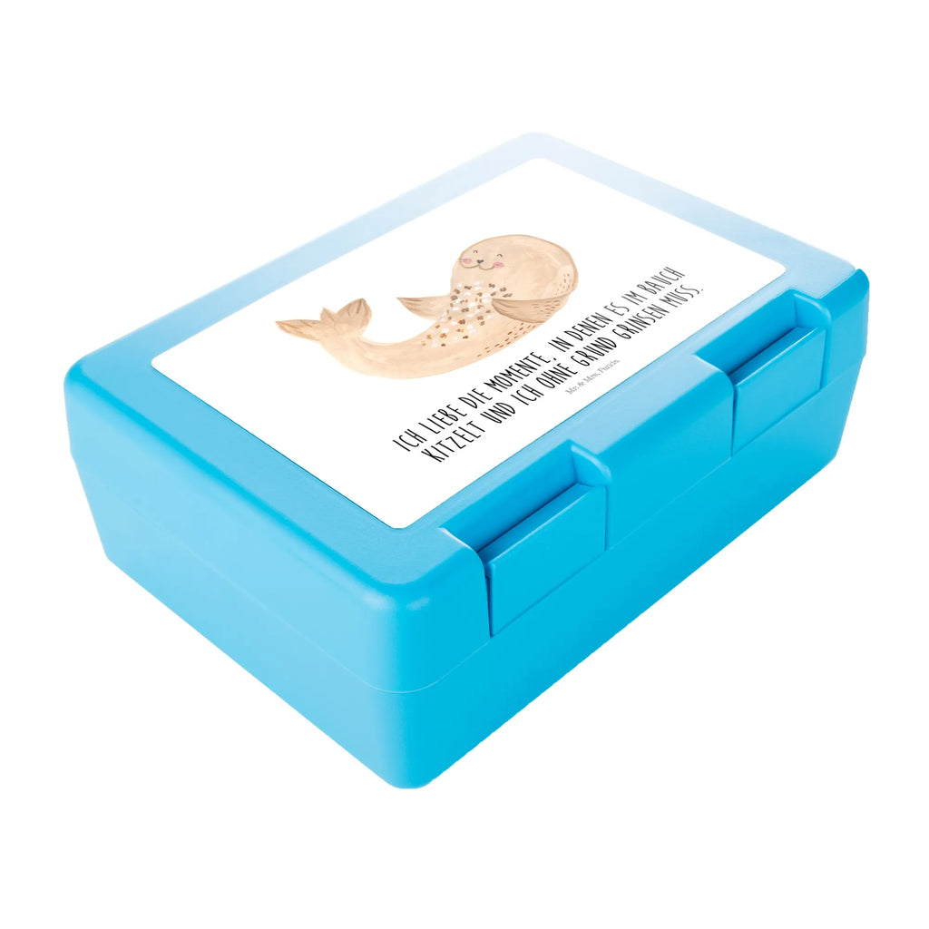 Brotdose Robbe Liegen Brotbox, Snackbox, Lunch box, Butterbrotdose, Brotzeitbox, Tiermotive, Gute Laune, lustige Sprüche, Tiere, Robbe, Robben, Seehund, Strand, Meerestier, Ostsee, Nordsee, Lachen, Freude