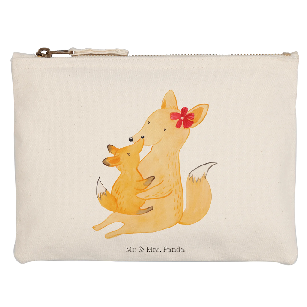 Schminktasche Fuchs Mama & Kind Schminktasche, Kosmetiktasche, Kosmetikbeutel, Stiftemäppchen, Etui, Federmappe, Makeup, XXL, Schminketui, Kosmetiketui, Schlamperetui, Familie, Vatertag, Muttertag, Bruder, Schwester, Mama, Papa, Oma, Opa, Mutter, Tochter, Lieblingstochter, Beste Tochter, Geschenk