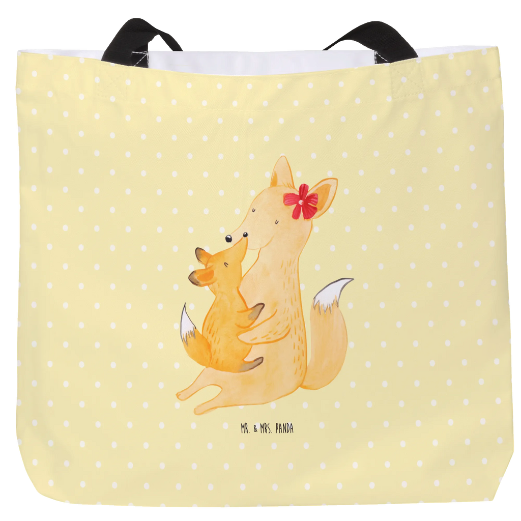 Shopper Fuchs Mama & Kind Beutel, Einkaufstasche, Tasche, Strandtasche, Einkaufsbeutel, Shopper, Schultasche, Freizeittasche, Tragebeutel, Schulbeutel, Alltagstasche, Familie, Vatertag, Muttertag, Bruder, Schwester, Mama, Papa, Oma, Opa, Mutter, Tochter, Lieblingstochter, Beste Tochter, Geschenk