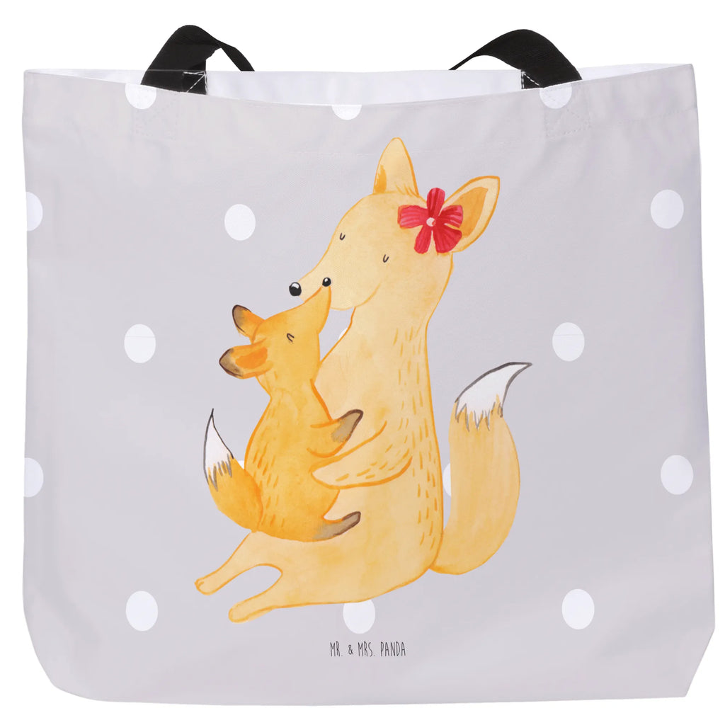 Shopper Fuchs Mama & Kind Beutel, Einkaufstasche, Tasche, Strandtasche, Einkaufsbeutel, Shopper, Schultasche, Freizeittasche, Tragebeutel, Schulbeutel, Alltagstasche, Familie, Vatertag, Muttertag, Bruder, Schwester, Mama, Papa, Oma, Opa, Mutter, Tochter, Lieblingstochter, Beste Tochter, Geschenk