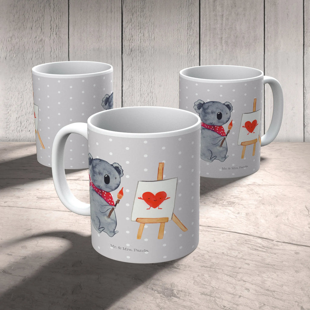 Tasse Koala Künstler Tasse, Kaffeetasse, Teetasse, Becher, Kaffeebecher, Teebecher, Keramiktasse, Porzellantasse, Büro Tasse, Geschenk Tasse, Tasse Sprüche, Tasse Motive, Kaffeetassen, Tasse bedrucken, Designer Tasse, Cappuccino Tassen, Schöne Teetassen, Koala, Koalabär, Liebe, Liebensbeweis, Liebesgeschenk, Gefühle, Künstler, zeichnen