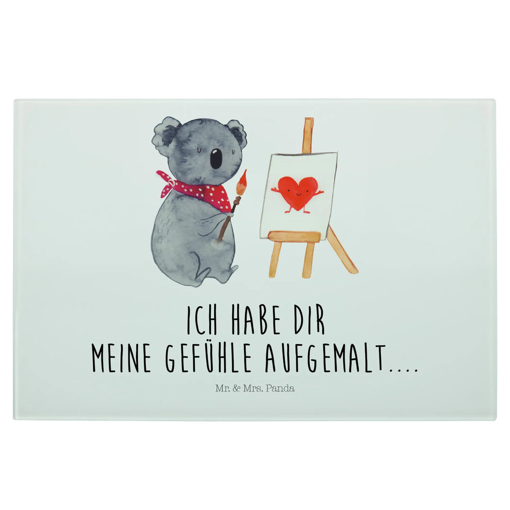 Glasschneidebrett Koala Künstler Glasschneidebrett, Schneidebrett, Koala, Koalabär, Liebe, Liebensbeweis, Liebesgeschenk, Gefühle, Künstler, zeichnen