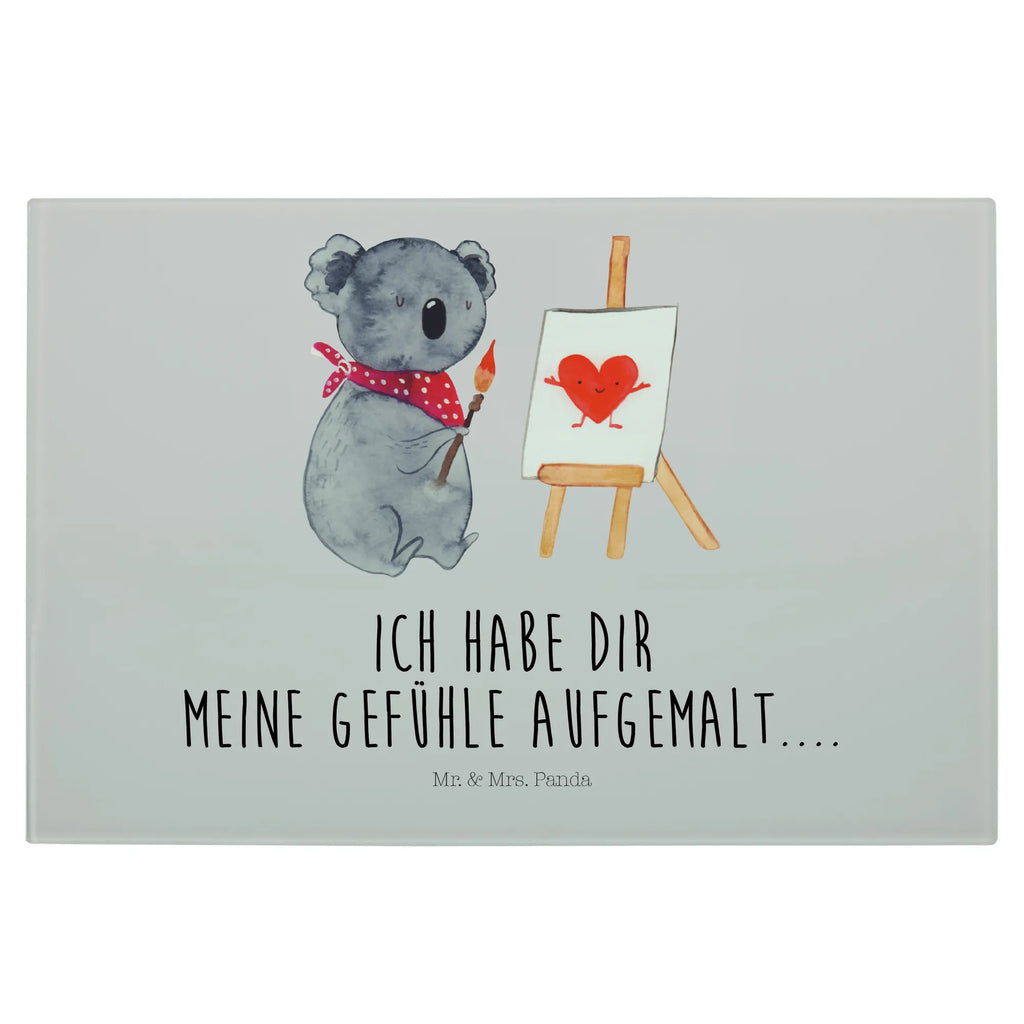 Glasschneidebrett Koala Künstler Glasschneidebrett, Schneidebrett, Koala, Koalabär, Liebe, Liebensbeweis, Liebesgeschenk, Gefühle, Künstler, zeichnen