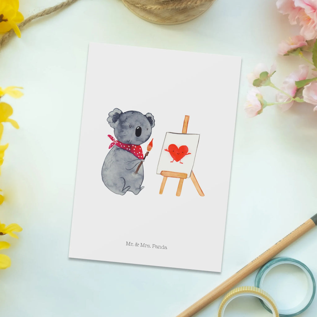 Postkarte Koala Künstler Postkarte, Karte, Geschenkkarte, Grußkarte, Einladung, Ansichtskarte, Geburtstagskarte, Einladungskarte, Dankeskarte, Ansichtskarten, Einladung Geburtstag, Einladungskarten Geburtstag, Koala, Koalabär, Liebe, Liebensbeweis, Liebesgeschenk, Gefühle, Künstler, zeichnen