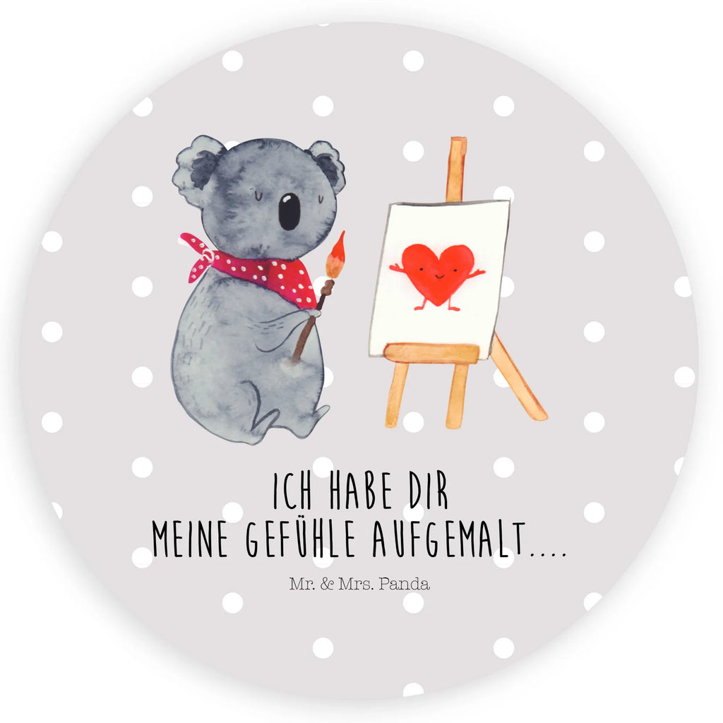 Rund Aufkleber Koala Künstler Sticker, Aufkleber, Etikett, Kinder, rund, Koala, Koalabär, Liebe, Liebensbeweis, Liebesgeschenk, Gefühle, Künstler, zeichnen