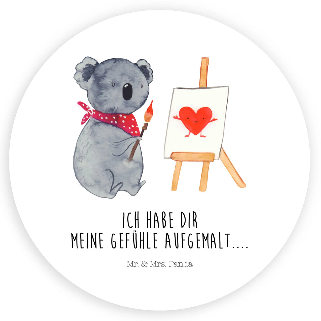 Rund Aufkleber Koala Künstler Sticker, Aufkleber, Etikett, Kinder, rund, Koala, Koalabär, Liebe, Liebensbeweis, Liebesgeschenk, Gefühle, Künstler, zeichnen