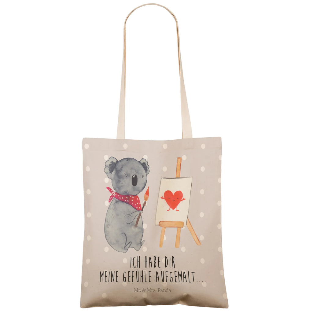 Einkaufstasche Koala Künstler Tragetasche, Tasche, Beutel, Stofftasche, Baumwolltasche, Umhängetasche, Shopper, Einkaufstasche, Beuteltasche, Koala, Koalabär, Liebe, Liebensbeweis, Liebesgeschenk, Gefühle, Künstler, zeichnen