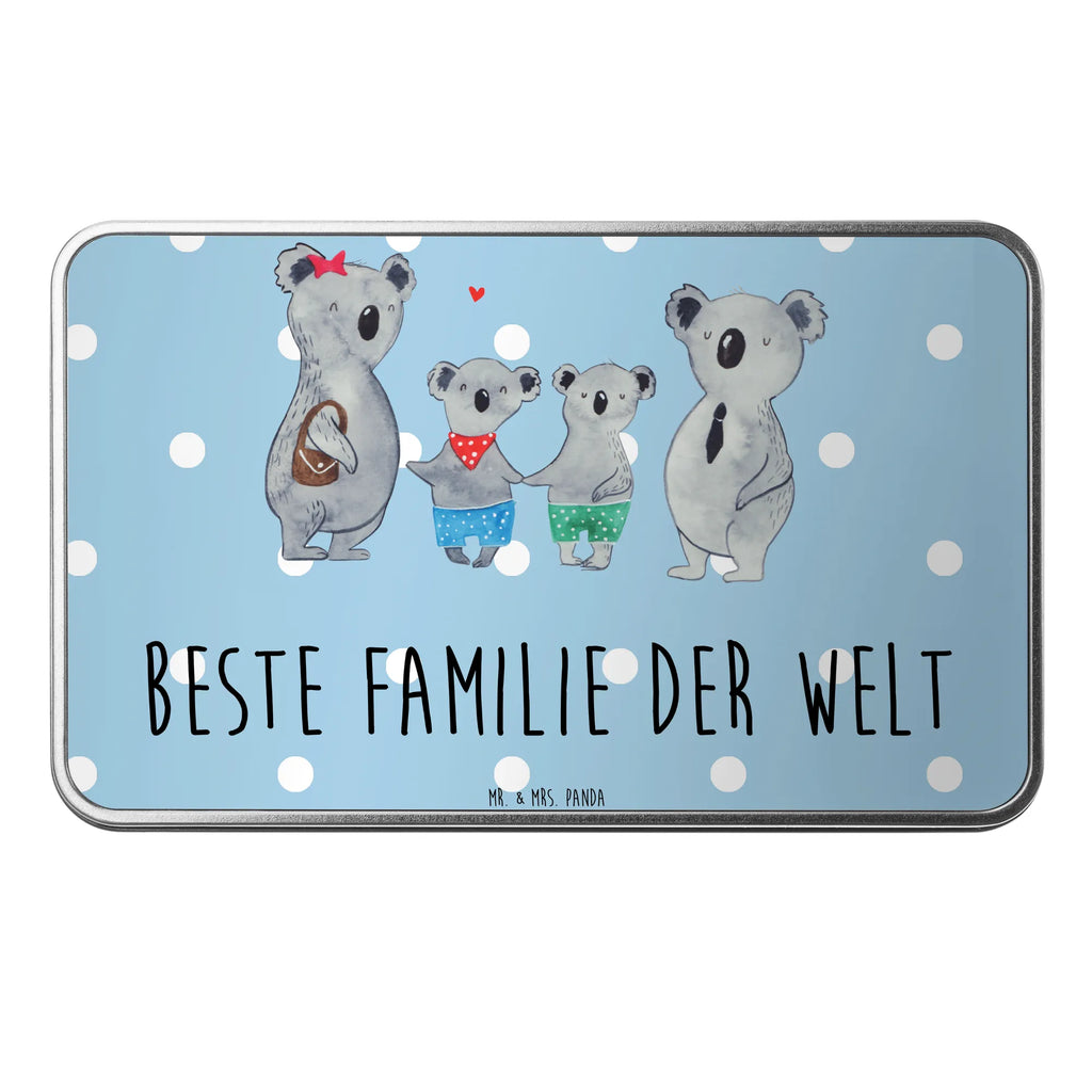 Metalldose rechteckig Koala Familie zwei Blechdose, Metalldose, Blechbox, Container, Keksdose, Vorratsdose, Vorratsbox, Döschen, Versperbox, Vesperdose, Aufbewahrungsdose, Aufbewahrungsbox, Aluminiumdose, Dose, Familie, Vatertag, Muttertag, Bruder, Schwester, Mama, Papa, Oma, Opa, Koala, Koalabär, beste Familie, Familienzeit, Familienleben, Koalafamilie, Lieblingsfamilie