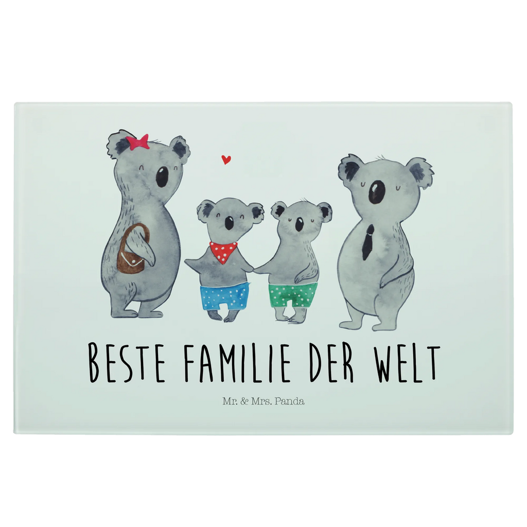 Glasschneidebrett Koala Familie zwei Glasschneidebrett, Schneidebrett, Familie, Vatertag, Muttertag, Bruder, Schwester, Mama, Papa, Oma, Opa, Koala, Koalabär, beste Familie, Familienzeit, Familienleben, Koalafamilie, Lieblingsfamilie