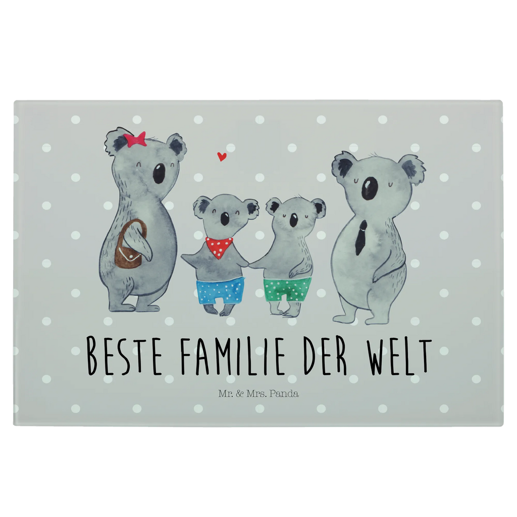 Glasschneidebrett Koala Familie zwei Glasschneidebrett, Schneidebrett, Familie, Vatertag, Muttertag, Bruder, Schwester, Mama, Papa, Oma, Opa, Koala, Koalabär, beste Familie, Familienzeit, Familienleben, Koalafamilie, Lieblingsfamilie