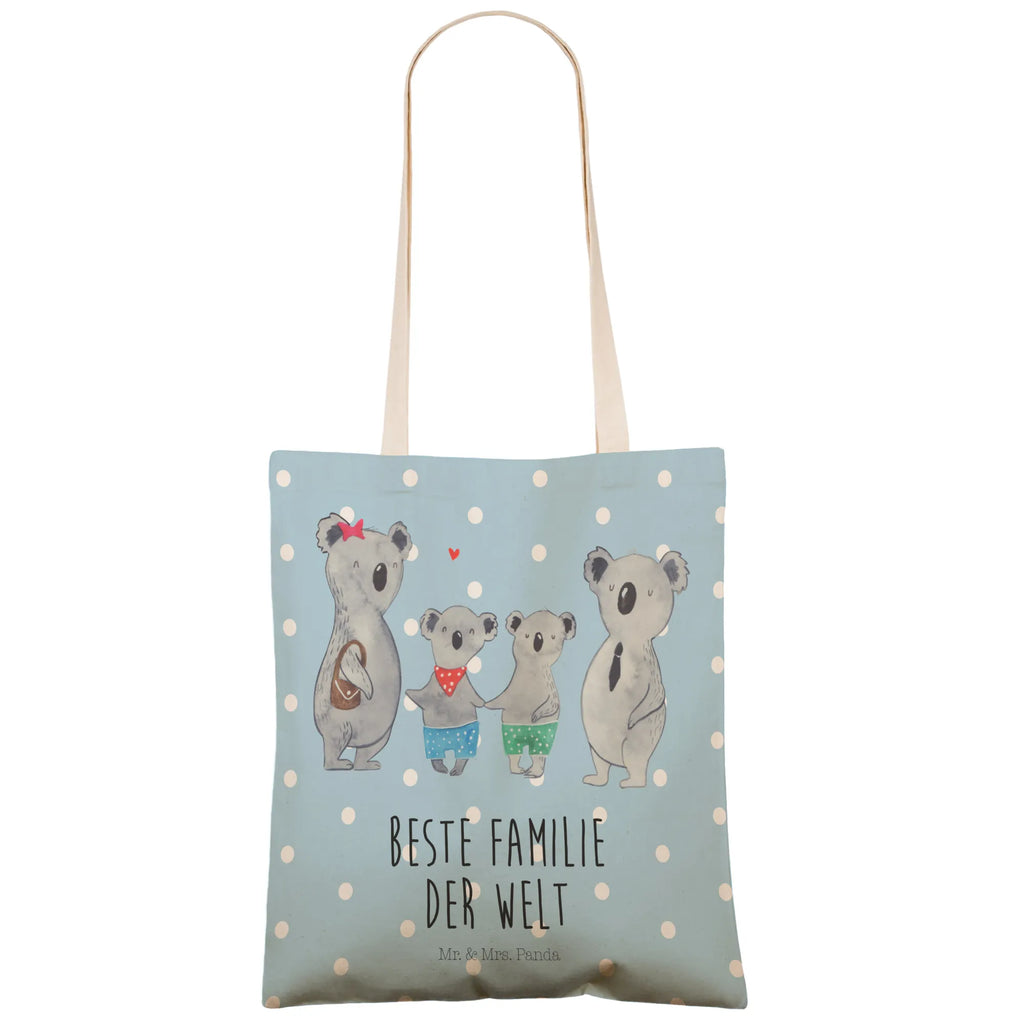 Einkaufstasche Koala Familie zwei Tragetasche, Tasche, Beutel, Stofftasche, Baumwolltasche, Umhängetasche, Shopper, Einkaufstasche, Beuteltasche, Familie, Vatertag, Muttertag, Bruder, Schwester, Mama, Papa, Oma, Opa, Koala, Koalabär, beste Familie, Familienzeit, Familienleben, Koalafamilie, Lieblingsfamilie