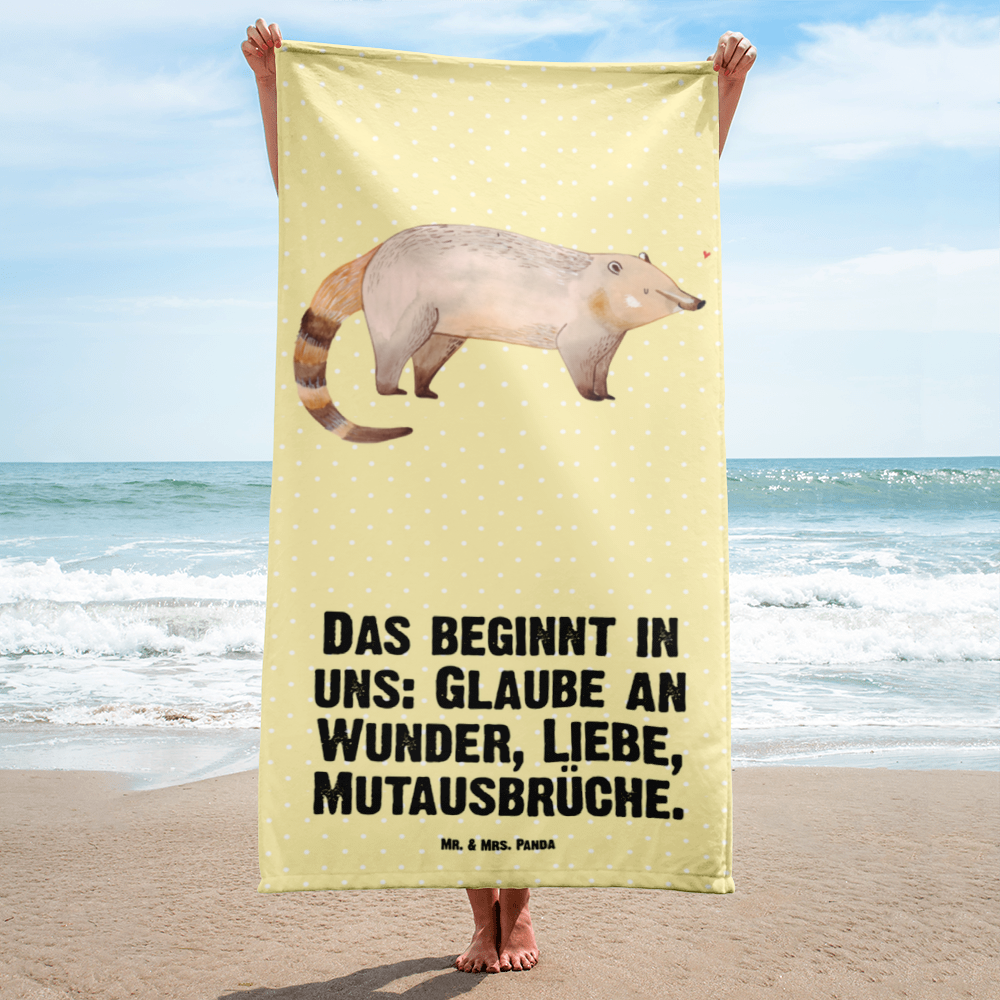 XL Badehandtuch Nasenbär Handtuch, Badetuch, Duschtuch, Strandtuch, Saunatuch, Tiermotive, Gute Laune, lustige Sprüche, Tiere, Nasenbär, Nasenbären, Rüsselbär, Bär