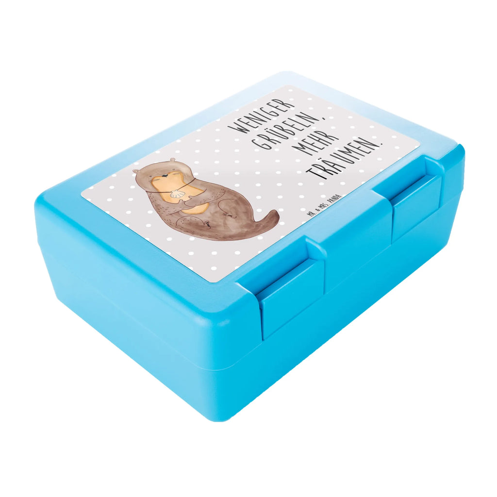 Brotdose Otter mit Muschelmedaillon Brotbox, Snackbox, Lunch box, Butterbrotdose, Brotzeitbox, Otter, Fischotter, Seeotter, Otterliebe, grübeln, träumen, Motivation, Tagträumen, Büro