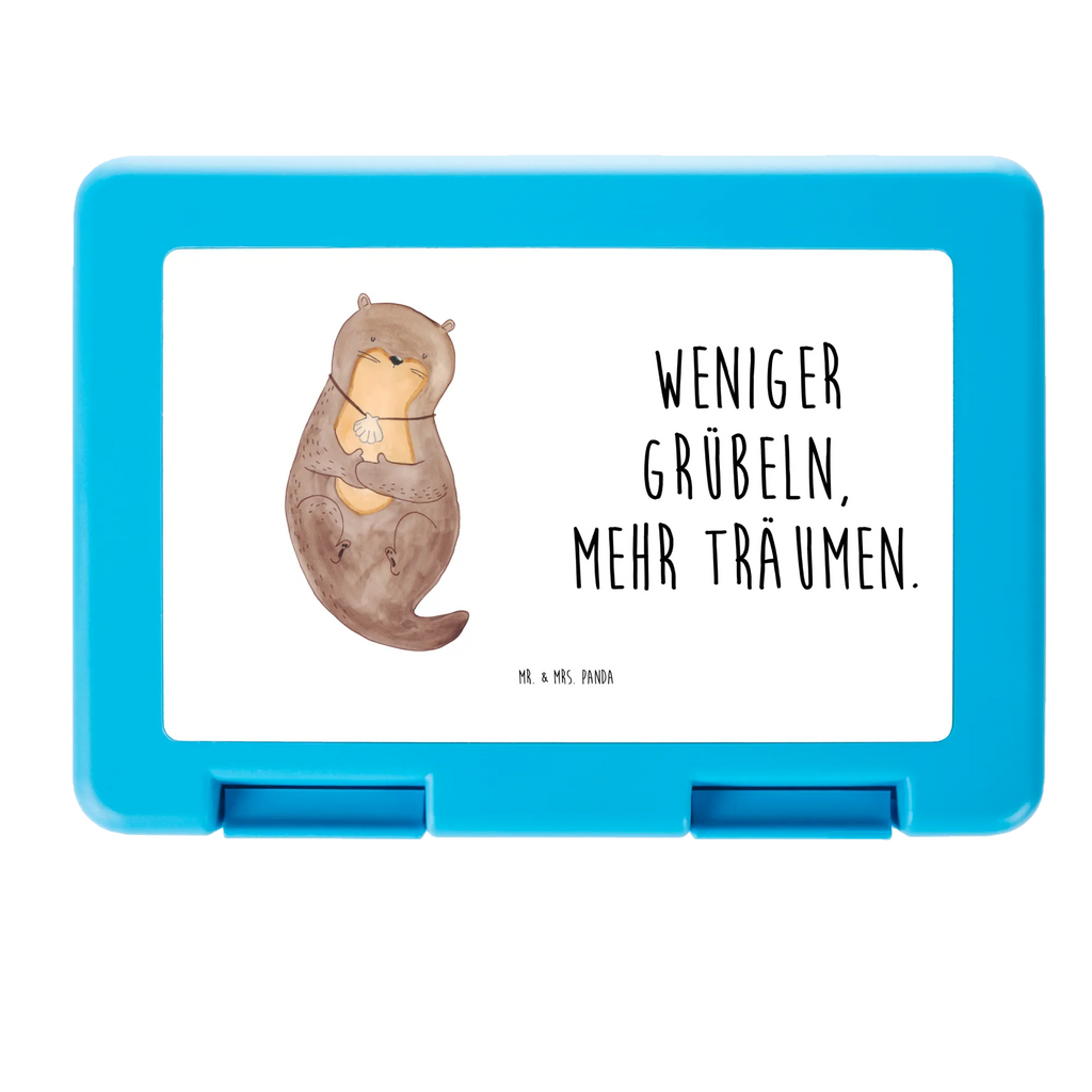 Brotdose Otter mit Muschelmedaillon Brotbox, Snackbox, Lunch box, Butterbrotdose, Brotzeitbox, Otter, Fischotter, Seeotter, Otterliebe, grübeln, träumen, Motivation, Tagträumen, Büro