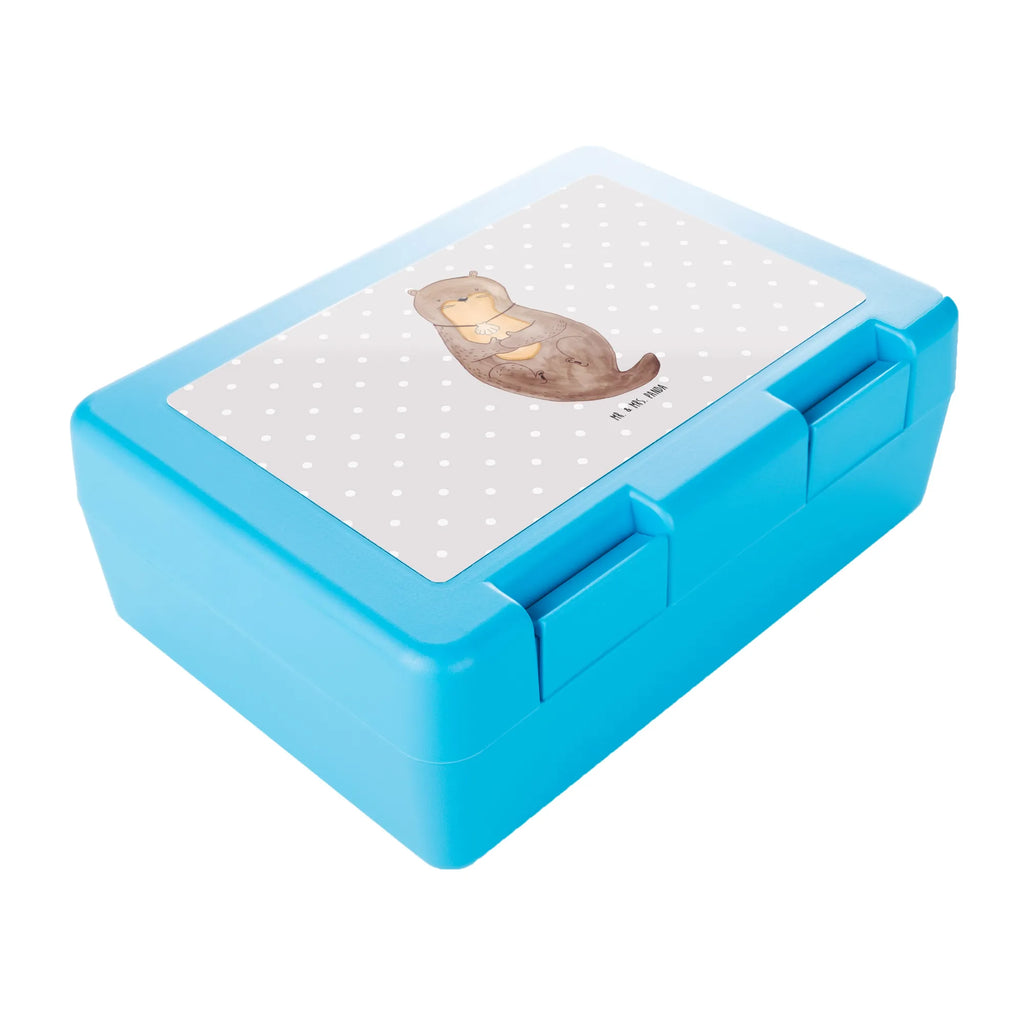 Brotdose Otter mit Muschelmedaillon Brotbox, Snackbox, Lunch box, Butterbrotdose, Brotzeitbox, Otter, Fischotter, Seeotter, Otterliebe, grübeln, träumen, Motivation, Tagträumen, Büro