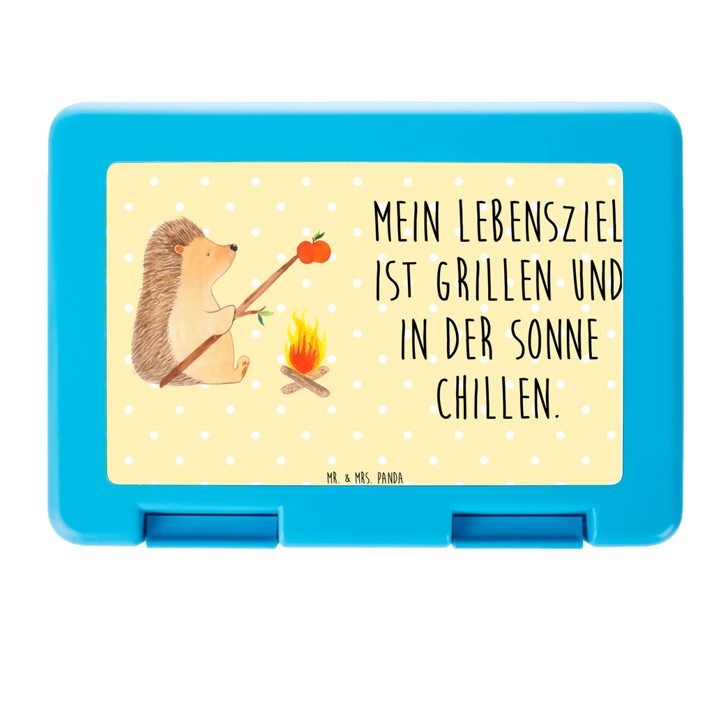 Brotdose Igel grillt Brotbox, Snackbox, Lunch box, Butterbrotdose, Brotzeitbox, Tiermotive, Gute Laune, lustige Sprüche, Tiere, Igel, Grillen, Ziele, Motivation, arbeitslos, Sinn des Lebens, Spruch