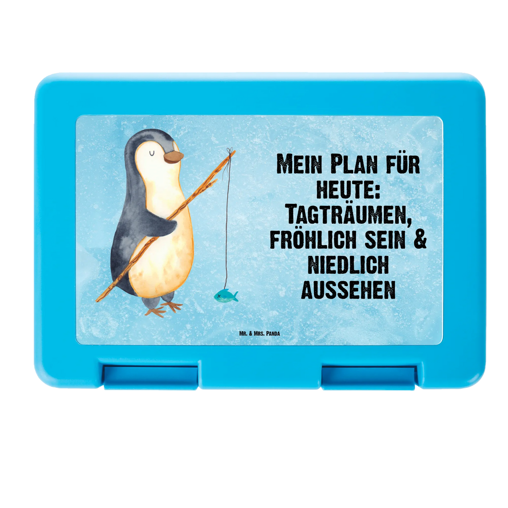 Brotdose Pinguin Angler Brotbox, Snackbox, Lunch box, Butterbrotdose, Brotzeitbox, Pinguin, Pinguine, Angeln, Angler, Tagträume, Hobby, Plan, Planer, Tagesplan, Neustart, Motivation, Geschenk, Freundinnen, Geschenkidee, Urlaub, Wochenende