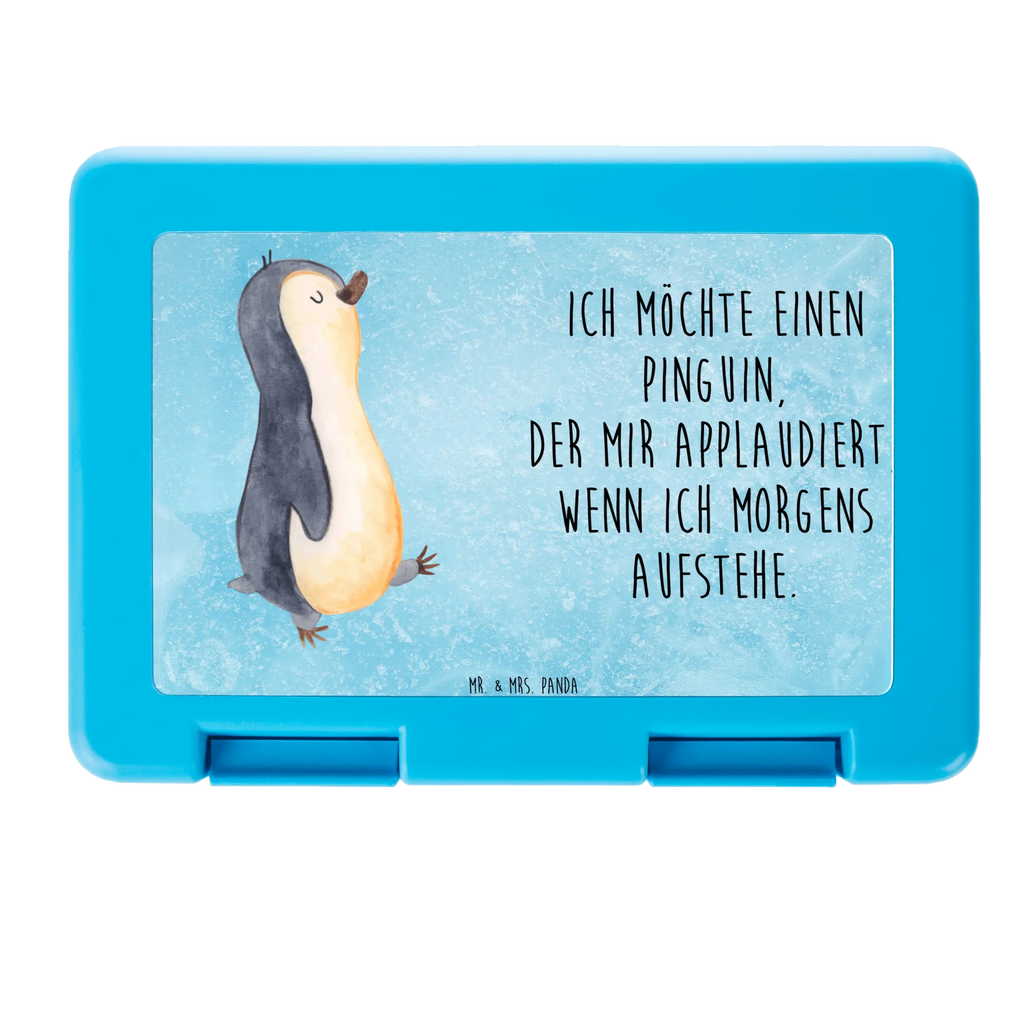 Brotdose Pinguin marschierend Brotbox, Snackbox, Lunch box, Butterbrotdose, Brotzeitbox, Pinguin, Pinguine, Frühaufsteher, Langschläfer, Bruder, Schwester, Familie