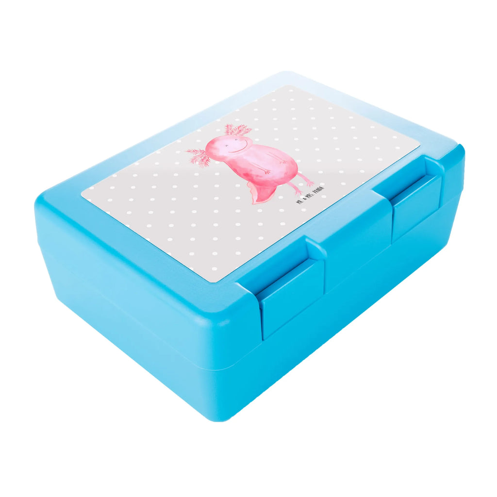 Brotdose Axolotl glücklich Brotbox, Snackbox, Lunch box, Butterbrotdose, Brotzeitbox, Axolotl, Molch, Axolot, Schwanzlurch, Lurch, Lurche, Motivation, gute Laune