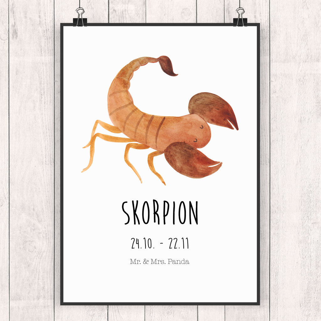 Poster Sternzeichen Skorpion Classic Poster, Wandposter, Bild, Wanddeko, Küchenposter, Kinderposter, Wanddeko Bild, Raumdekoration, Wanddekoration, Handgemaltes Poster, Mr. & Mrs. Panda Poster, Designposter, Kunstdruck, Posterdruck, Tierkreiszeichen, Sternzeichen, Horoskop, Astrologie, Aszendent, Skorpione, Skorpion Geschenk, Skorpion Sternzeichen, Geschenk Oktober, Geschenk November, Geburtstag Oktober, Geburtstag November