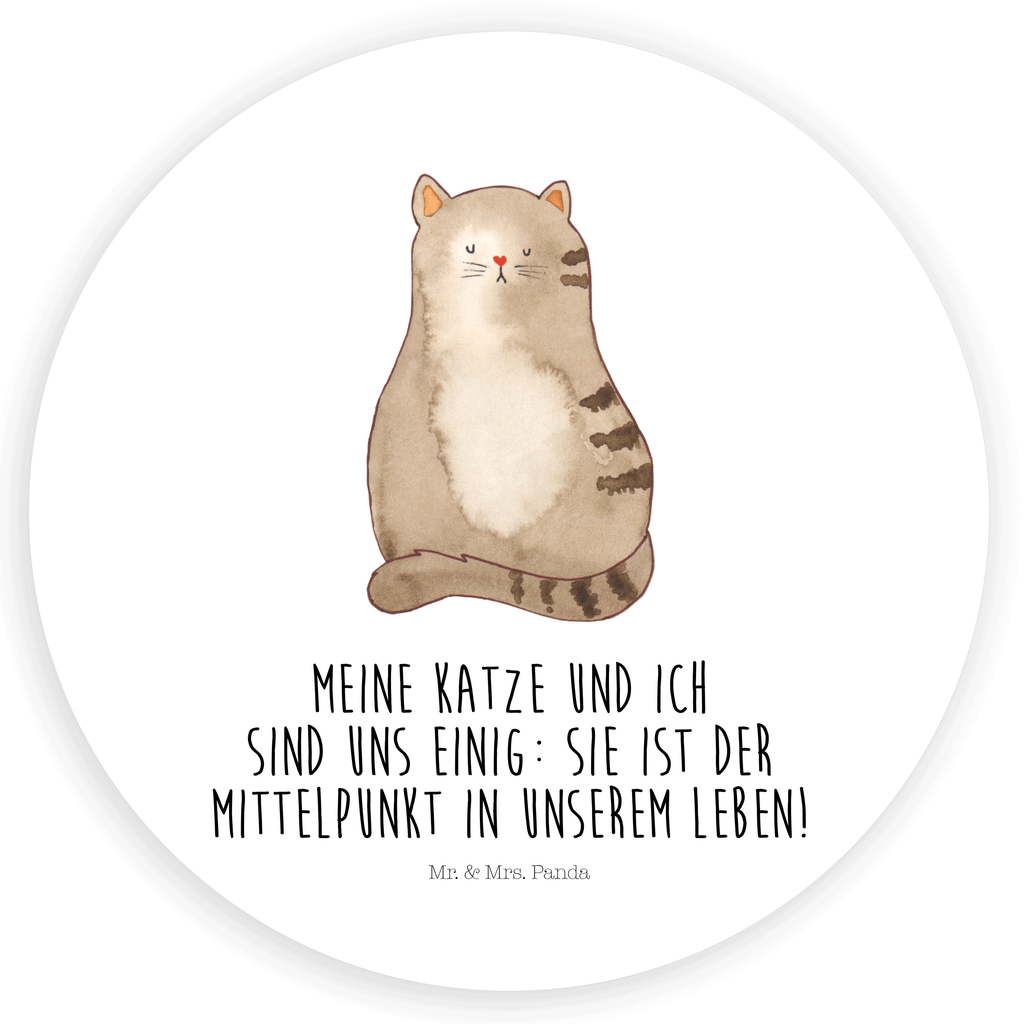 Rund Aufkleber Katze sitzend Sticker, Aufkleber, Etikett, Katze, Katzenmotiv, Katzenfan, Katzendeko, Katzenfreund, Katzenliebhaber, Katzenprodukte, Katzenartikel, Katzenaccessoires, Katzensouvenirs, Katzenliebhaberprodukte, Katzenmotive, Katzen, Kater, Mietze, Cat, Cats, Katzenhalter, Katzenbesitzerin, Haustier, Katzenliebe, Lebensinhalt, Liebe, Mittelpunkt, Familie