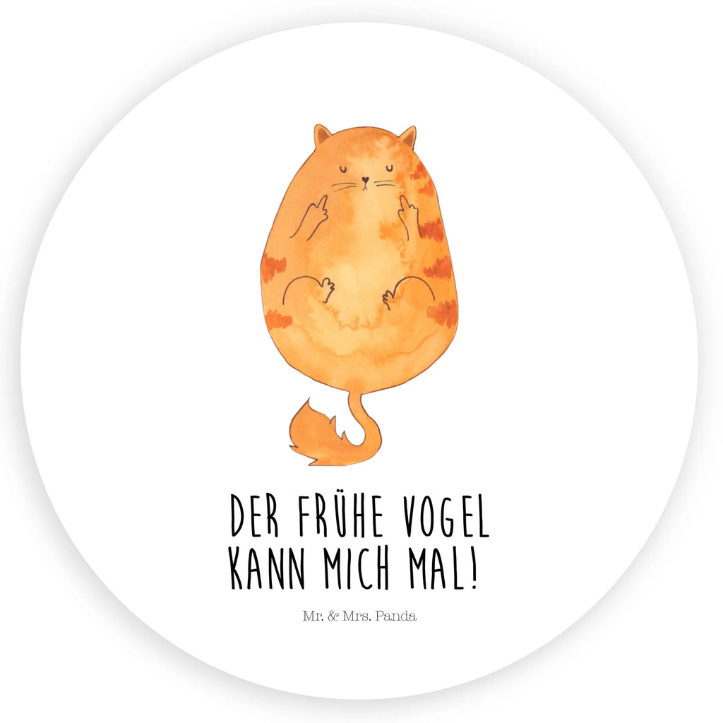 Rund Aufkleber Katze Frühaufsteher Sticker, Aufkleber, Etikett, Katze, Katzenmotiv, Katzenfan, Katzendeko, Katzenfreund, Katzenliebhaber, Katzenprodukte, Katzenartikel, Katzenaccessoires, Katzensouvenirs, Katzenliebhaberprodukte, Katzenmotive, Der frühe Vogel kann mich mal, Morgenmuffel, Frühaufsteher, Kaffee, Katzen, Kater, Mietze