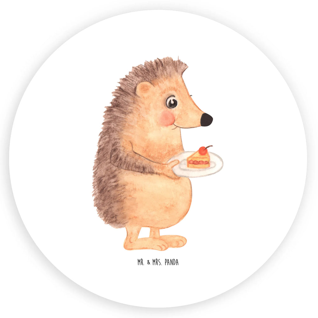 Rund Aufkleber Igel mit Kuchenstück Sticker, Aufkleber, Etikett, Tiermotive, Gute Laune, lustige Sprüche, Tiere, Igel, Essen Spruch, Kuchen, Backen Geschenk, Kuchen backen, Einladung Party, Geburtstagskuchen, Torte