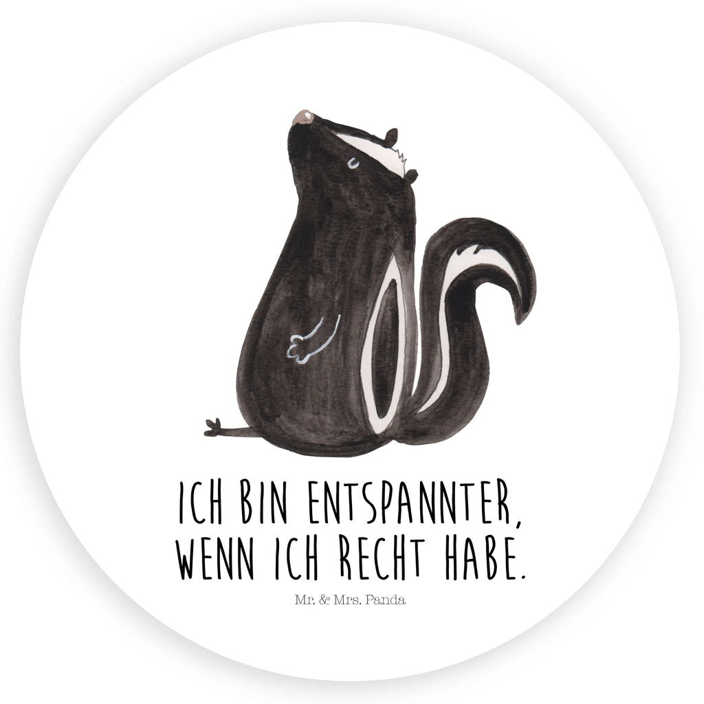 Rund Aufkleber Stinktier sitzend Sticker, Aufkleber, Etikett, Stinktier, Skunk, Wildtier, Raubtier, Stinker, Stinki, Spruch, Büro, Recht, Besserwisser