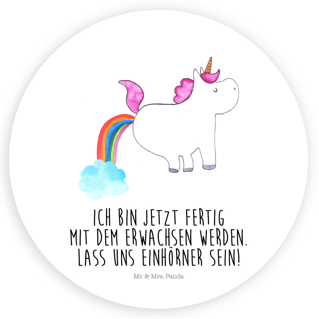 Rund Aufkleber Einhorn Pupsend Sticker, Aufkleber, Etikett, Einhorn, Einhörner, Einhorn Deko, Pegasus, Unicorn, Pups, Regenbogen, Glitzer, Einhornpower, Erwachsenwerden, Spaß, lustig, Freundin