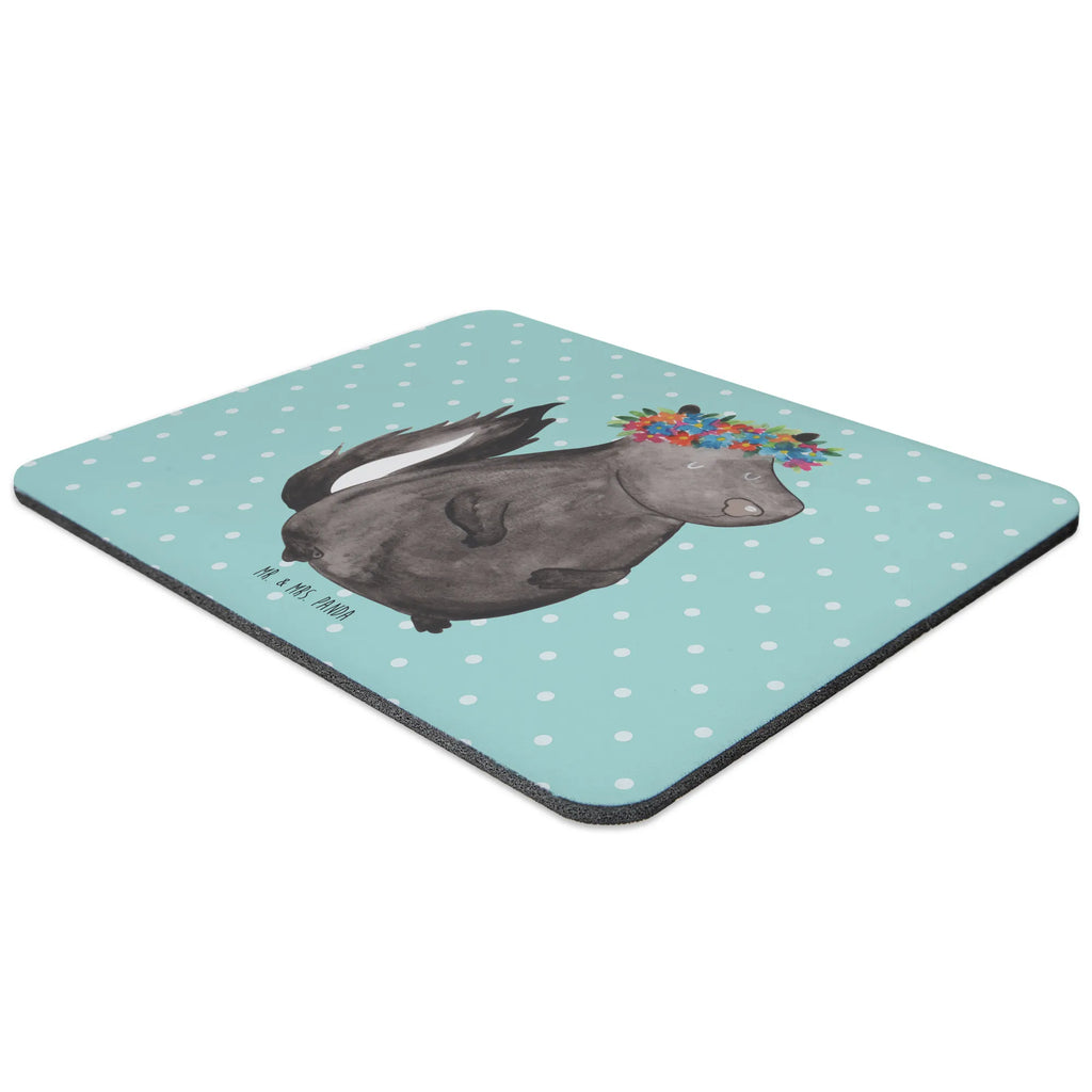 Mauspad Stinktier Blumenmaedchen Mousepad, Computer zubehör, Büroausstattung, PC Zubehör, Arbeitszimmer, Mauspad, Einzigartiges Mauspad, Designer Mauspad, Mausunterlage, Mauspad Büro, Stinktier, Skunk, Wildtier, Raubtier, Stinker, Stinki, Yoga, Namaste, Lebe, Liebe, Lache