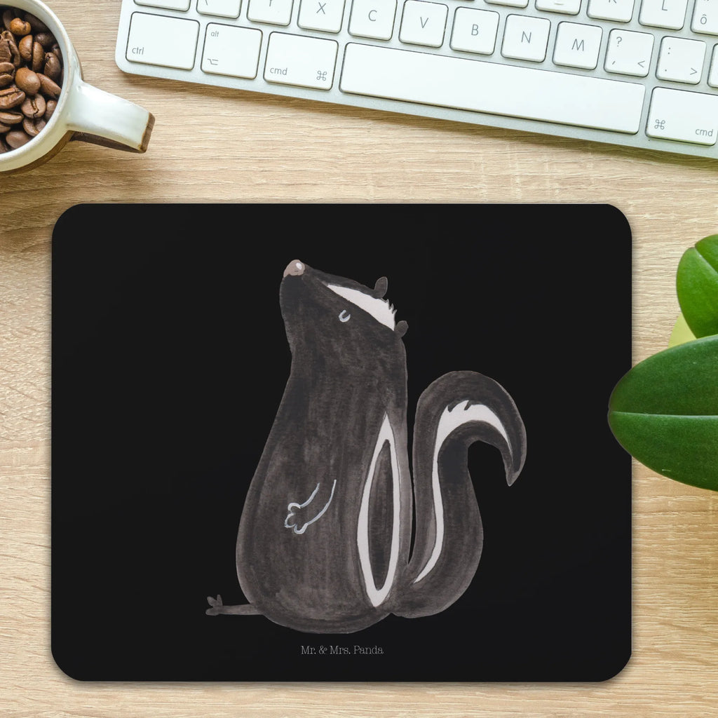 Mauspad Stinktier sitzend Mousepad, Computer zubehör, Büroausstattung, PC Zubehör, Arbeitszimmer, Mauspad, Einzigartiges Mauspad, Designer Mauspad, Mausunterlage, Mauspad Büro, Stinktier, Skunk, Wildtier, Raubtier, Stinker, Stinki, Spruch, Büro, Recht, Besserwisser