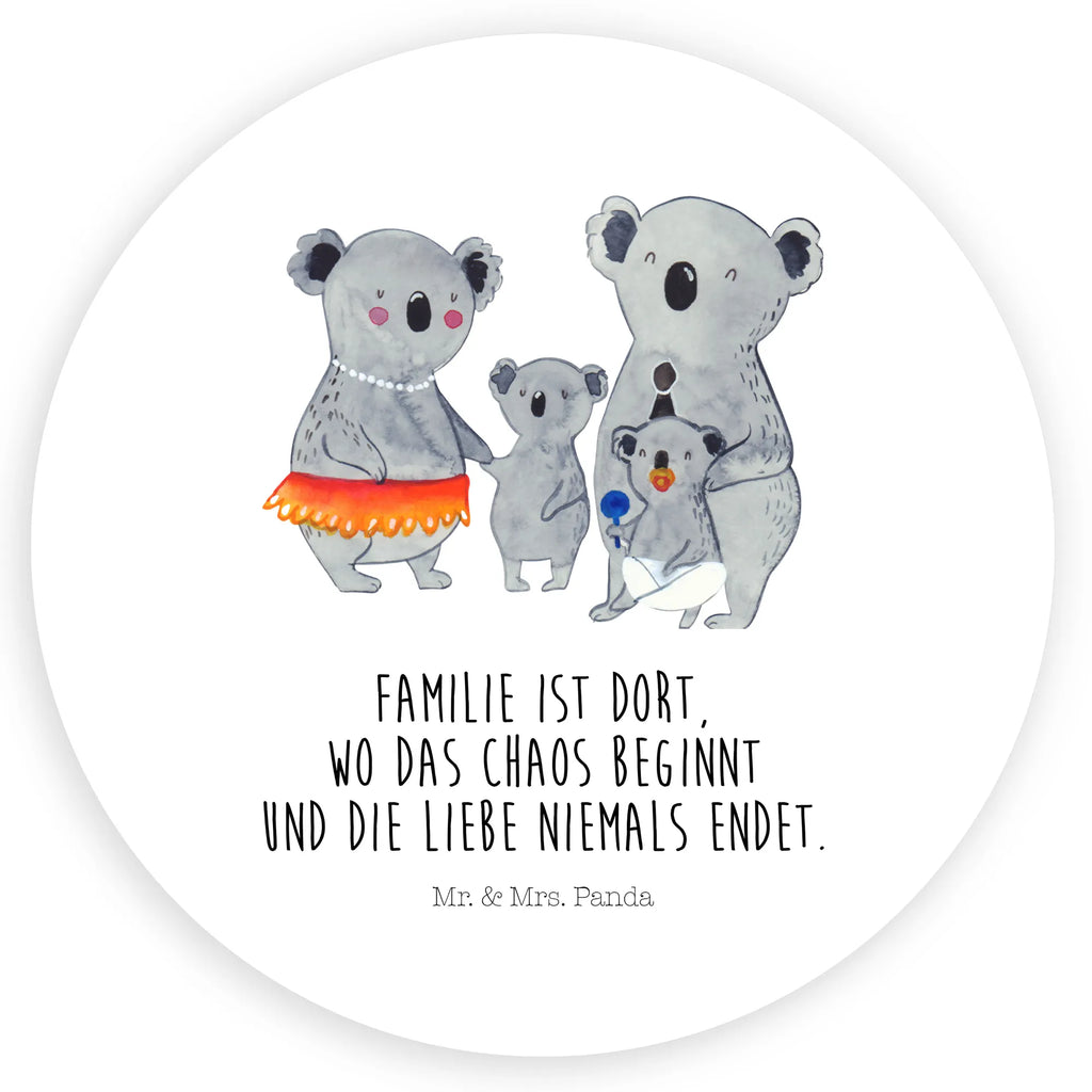 Rund Aufkleber Koala Familie Sticker, Aufkleber, Etikett, Familie, Vatertag, Muttertag, Bruder, Schwester, Mama, Papa, Oma, Opa, Koala, Koalas, Family, Kinder, Geschwister, Familienleben