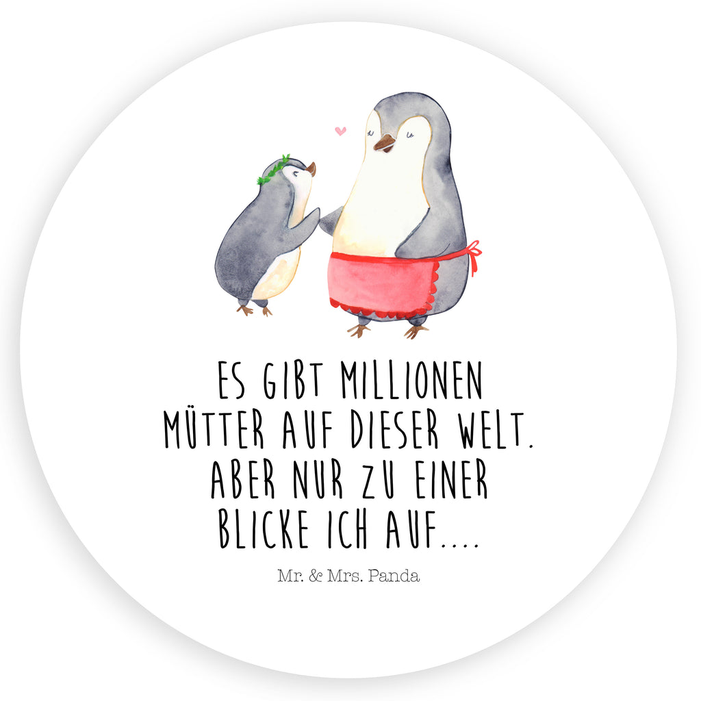 Rund Aufkleber Pinguin mit Kind Sticker, Aufkleber, Etikett, Familie, Vatertag, Muttertag, Bruder, Schwester, Mama, Papa, Oma, Opa, Geschenk, Mami, Mutti, Mutter, Geburststag