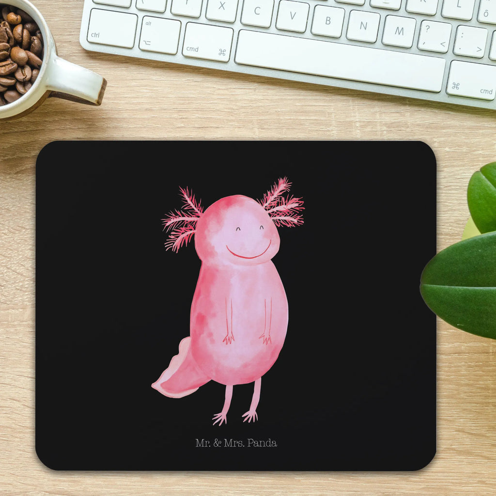 Mauspad Axolotl glücklich Mousepad, Computer zubehör, Büroausstattung, PC Zubehör, Arbeitszimmer, Mauspad, Einzigartiges Mauspad, Designer Mauspad, Mausunterlage, Mauspad Büro, Axolotl, Molch, Axolot, Schwanzlurch, Lurch, Lurche, Motivation, gute Laune