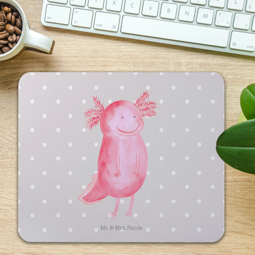 Mauspad Axolotl glücklich Mousepad, Computer zubehör, Büroausstattung, PC Zubehör, Arbeitszimmer, Mauspad, Einzigartiges Mauspad, Designer Mauspad, Mausunterlage, Mauspad Büro, Axolotl, Molch, Axolot, Schwanzlurch, Lurch, Lurche, Motivation, gute Laune