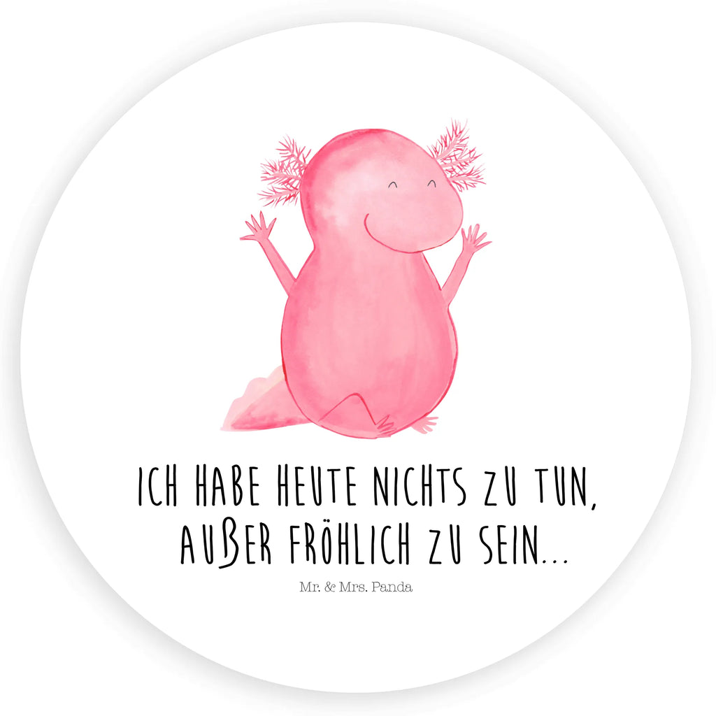 Rund Aufkleber Axolotl Hurra Sticker, Aufkleber, Etikett, Axolotl, Molch, Axolot, Schwanzlurch, Lurch, Lurche, fröhlich, Spaß, Freude, Motivation, Zufriedenheit