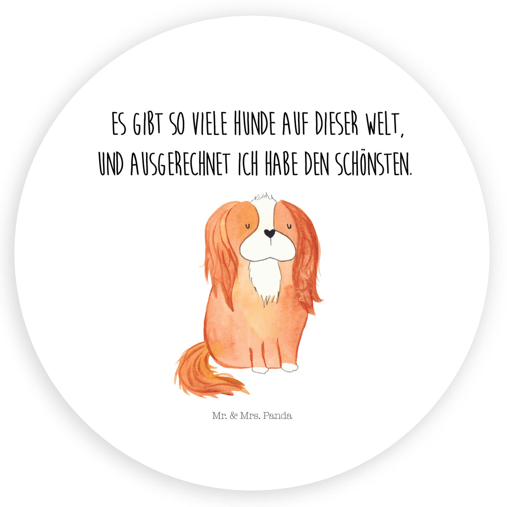 Rund Aufkleber Cavalier King Charles Spaniel Sticker, Aufkleber, Etikett, Hund, Hundemotiv, Haustier, Hunderasse, Tierliebhaber, Hundebesitzer, Sprüche, Cavalier King Charles Spaniel, Cockerspaniel, Spaniel, Spruch, schönster Hund