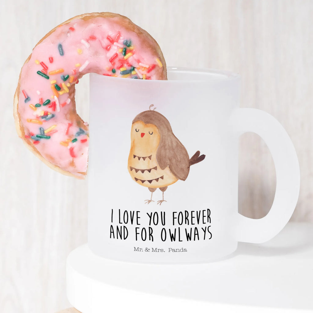 Teetasse Eule Zufrieden Teetasse, Teeglas, Teebecher, Tasse mit Henkel, Tasse, Glas Teetasse, Teetasse aus Glas, Eule, Eule Spruch, Eule deko, Owl, Liebe Spruch, Romantisch, Wortspiel lustig, Spruch schön, Geschenk Hochzeitstag