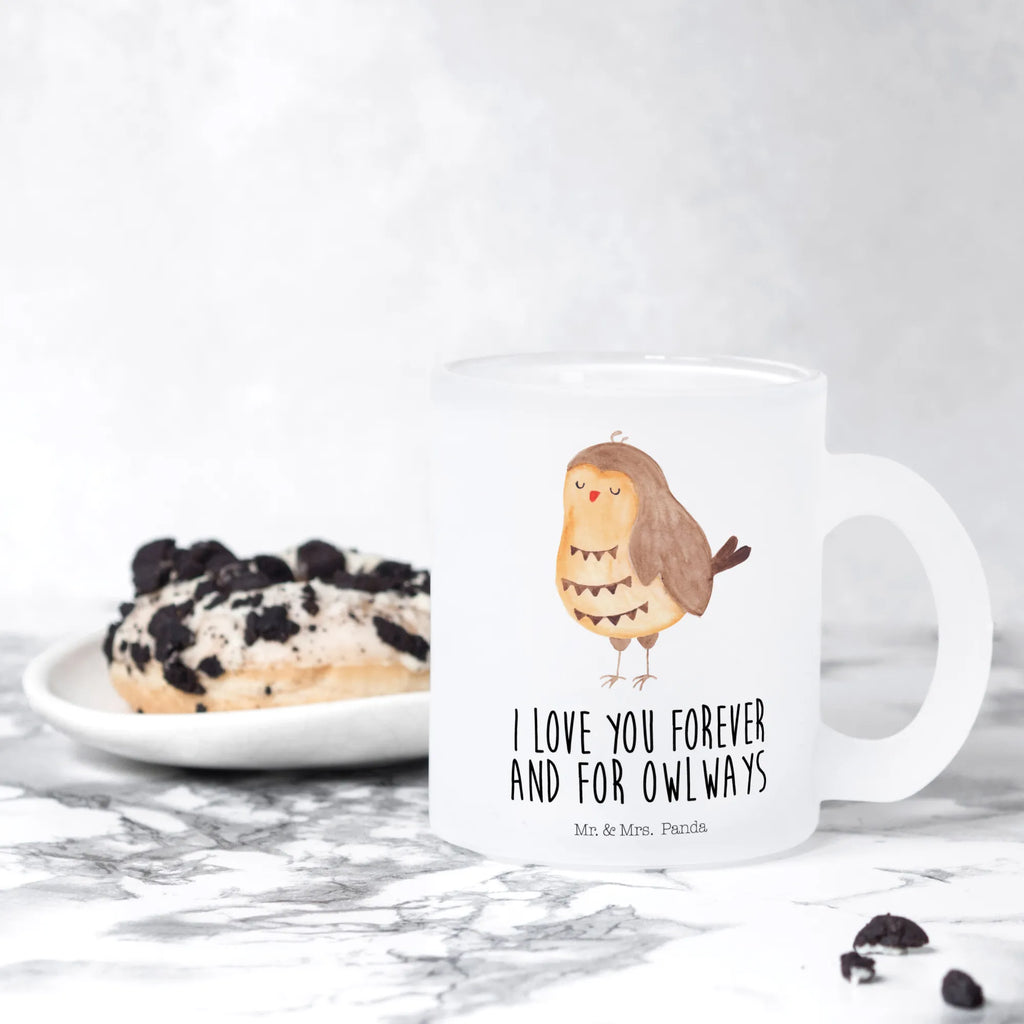 Teetasse Eule Zufrieden Teetasse, Teeglas, Teebecher, Tasse mit Henkel, Tasse, Glas Teetasse, Teetasse aus Glas, Eule, Eule Spruch, Eule deko, Owl, Liebe Spruch, Romantisch, Wortspiel lustig, Spruch schön, Geschenk Hochzeitstag