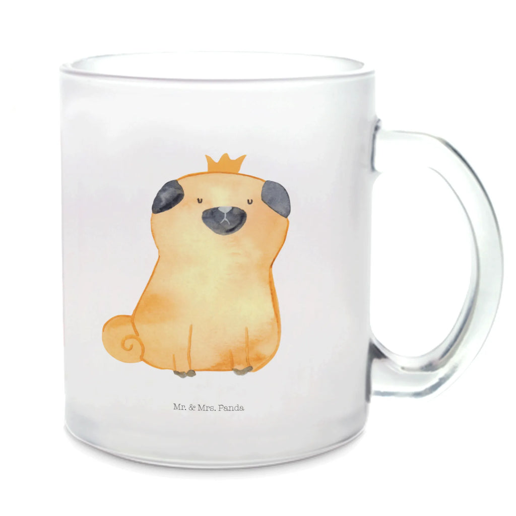 Teetasse Mops Krone Teetasse, Teeglas, Teebecher, Tasse mit Henkel, Tasse, Glas Teetasse, Teetasse aus Glas, Hund, Hundemotiv, Haustier, Hunderasse, Tierliebhaber, Hundebesitzer, Sprüche, Mops, allergisch, kinderlos, Hausregel, Hundebesitzer. Spruch, lustig