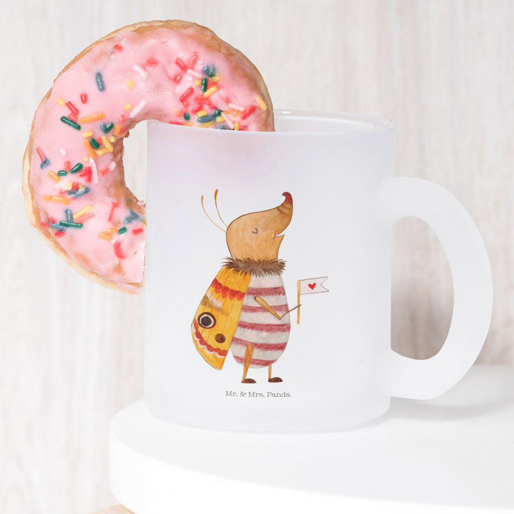 Teetasse Nachtfalter mit Fähnchen Teetasse, Teeglas, Teebecher, Tasse mit Henkel, Tasse, Glas Teetasse, Teetasse aus Glas, Tiermotive, Gute Laune, lustige Sprüche, Tiere, Nachtfalter, Käfer, Spruch lustig, Spruch witzig, süß, niedlich, Küche Deko, Was kostet die Welt