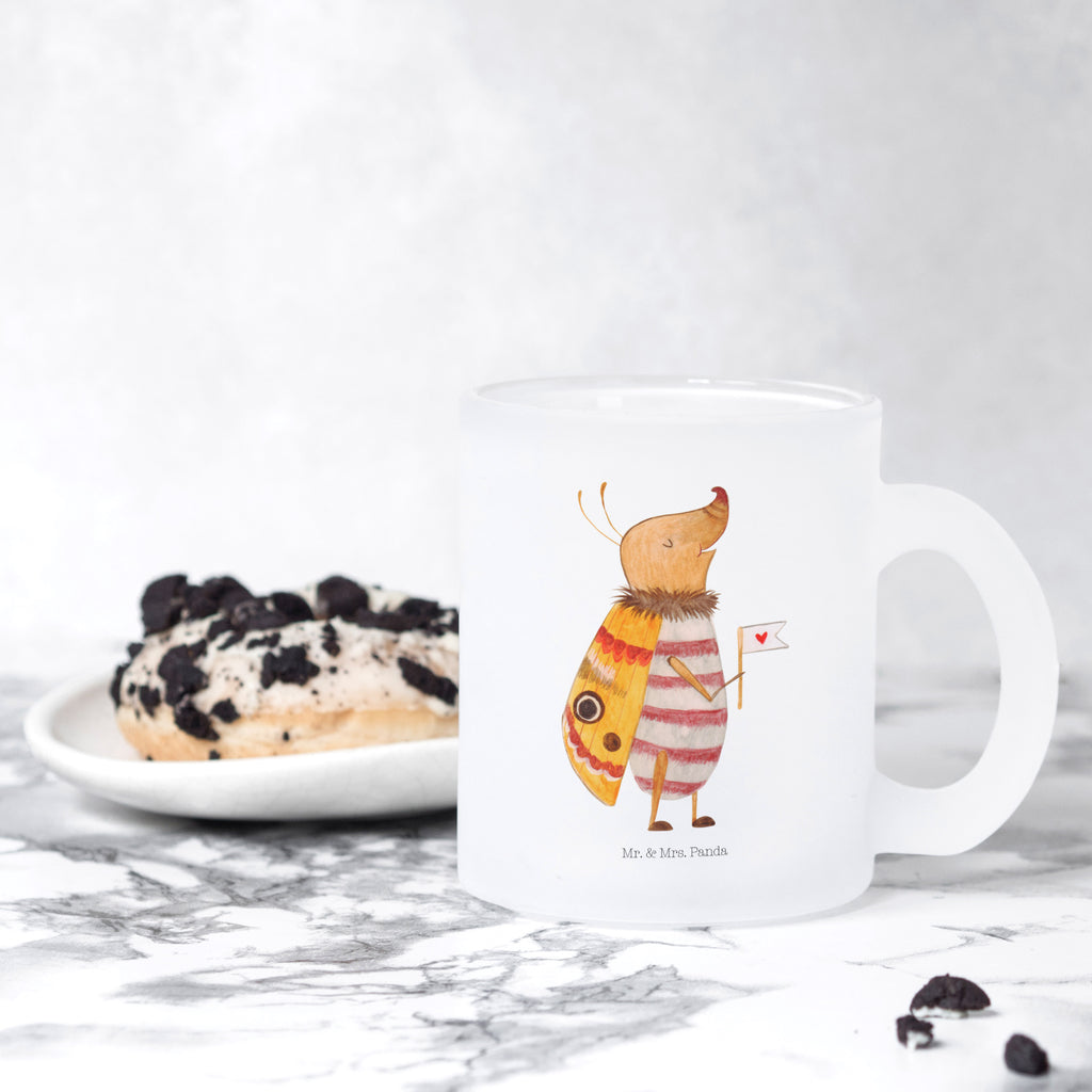 Teetasse Nachtfalter mit Fähnchen Teetasse, Teeglas, Teebecher, Tasse mit Henkel, Tasse, Glas Teetasse, Teetasse aus Glas, Tiermotive, Gute Laune, lustige Sprüche, Tiere, Nachtfalter, Käfer, Spruch lustig, Spruch witzig, süß, niedlich, Küche Deko, Was kostet die Welt