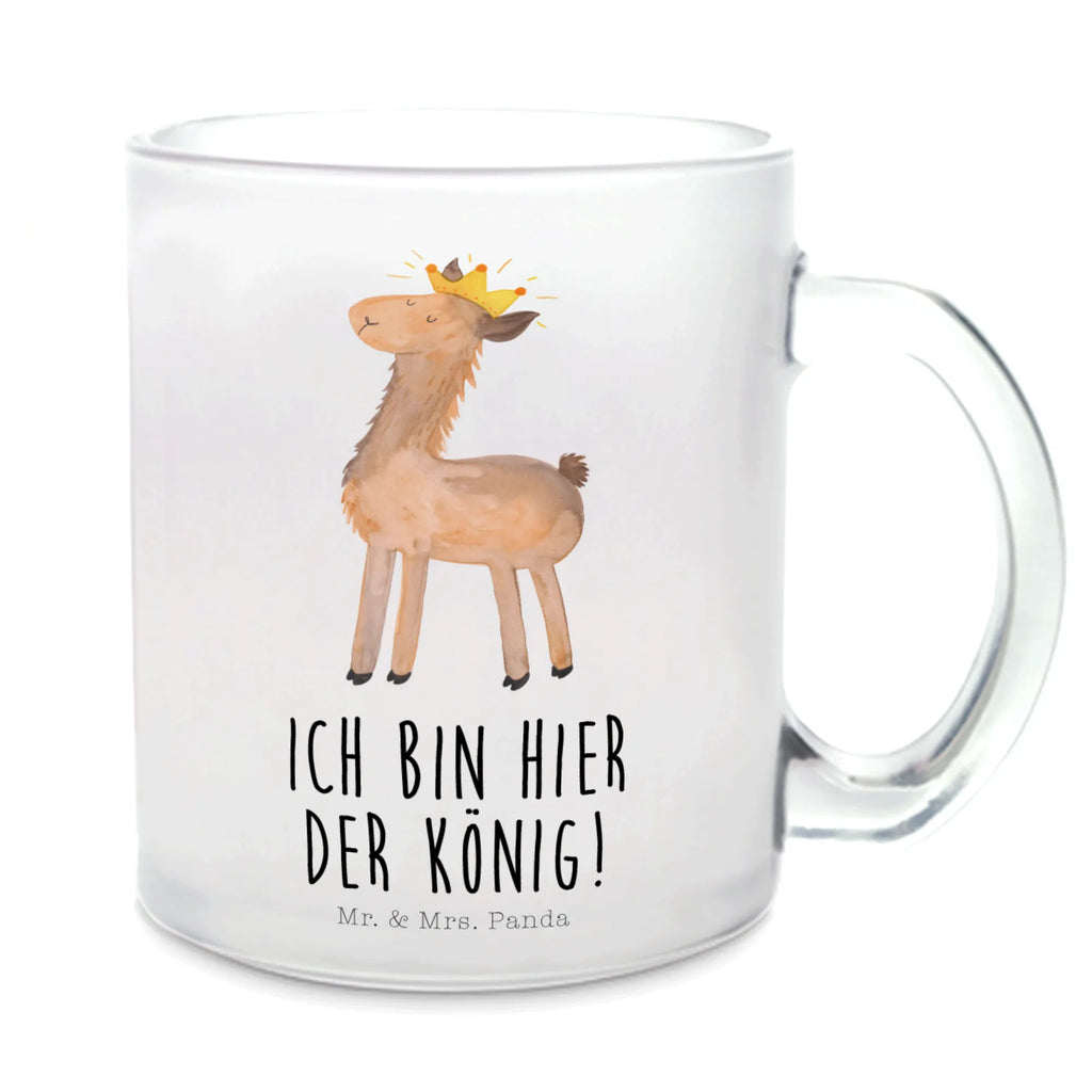 Teetasse Lama König Teetasse, Teeglas, Teebecher, Tasse mit Henkel, Tasse, Glas Teetasse, Teetasse aus Glas, Lama, Alpaka, Lamas, König, Königin, Freundin, Mama, Papa, Büro Kollege, Kollegin, Chef, Vorgesetzter, Abi, Abitur